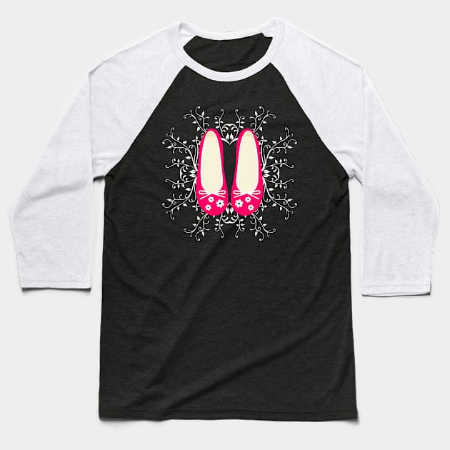 The cutest hot pink ladies pumps with mandala design Baseball T-Shirt by Mayathebeezzz